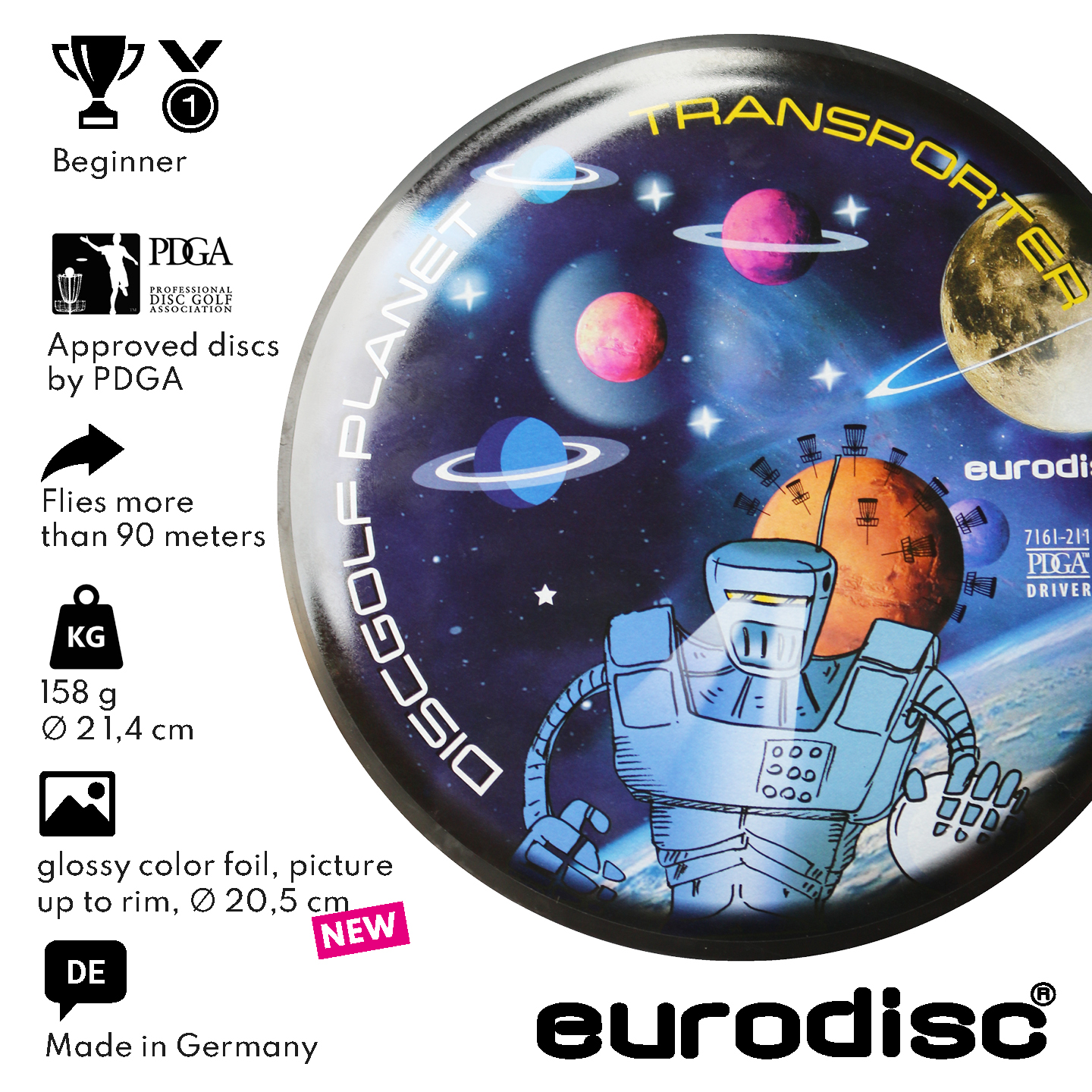 eurodisc® Disc Golf Fairway Driver Transporter Discgolf Planet Space Edition 